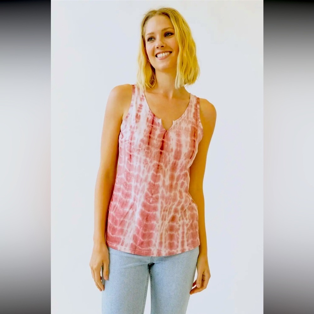Mystree Tie-Dye Sleeveless Tank Top  Burgundy Berry Red New Item NWT